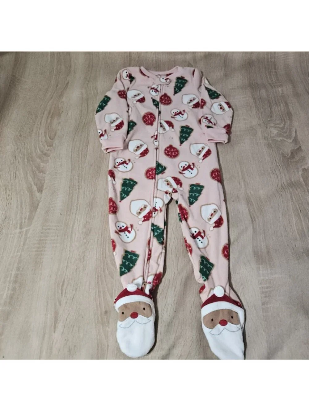 Lot Of 3 Fleece Footed Pajamas Pjs Girls Sizes 3t & 2t  Carters Cozy Colorful